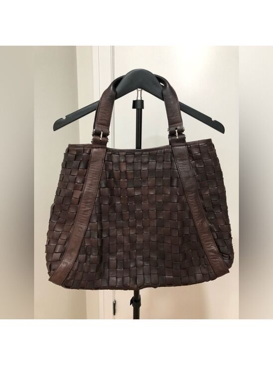 Coach Handbags - Condotti Italian Leather Handwoven Tote - Dark Brown, Large